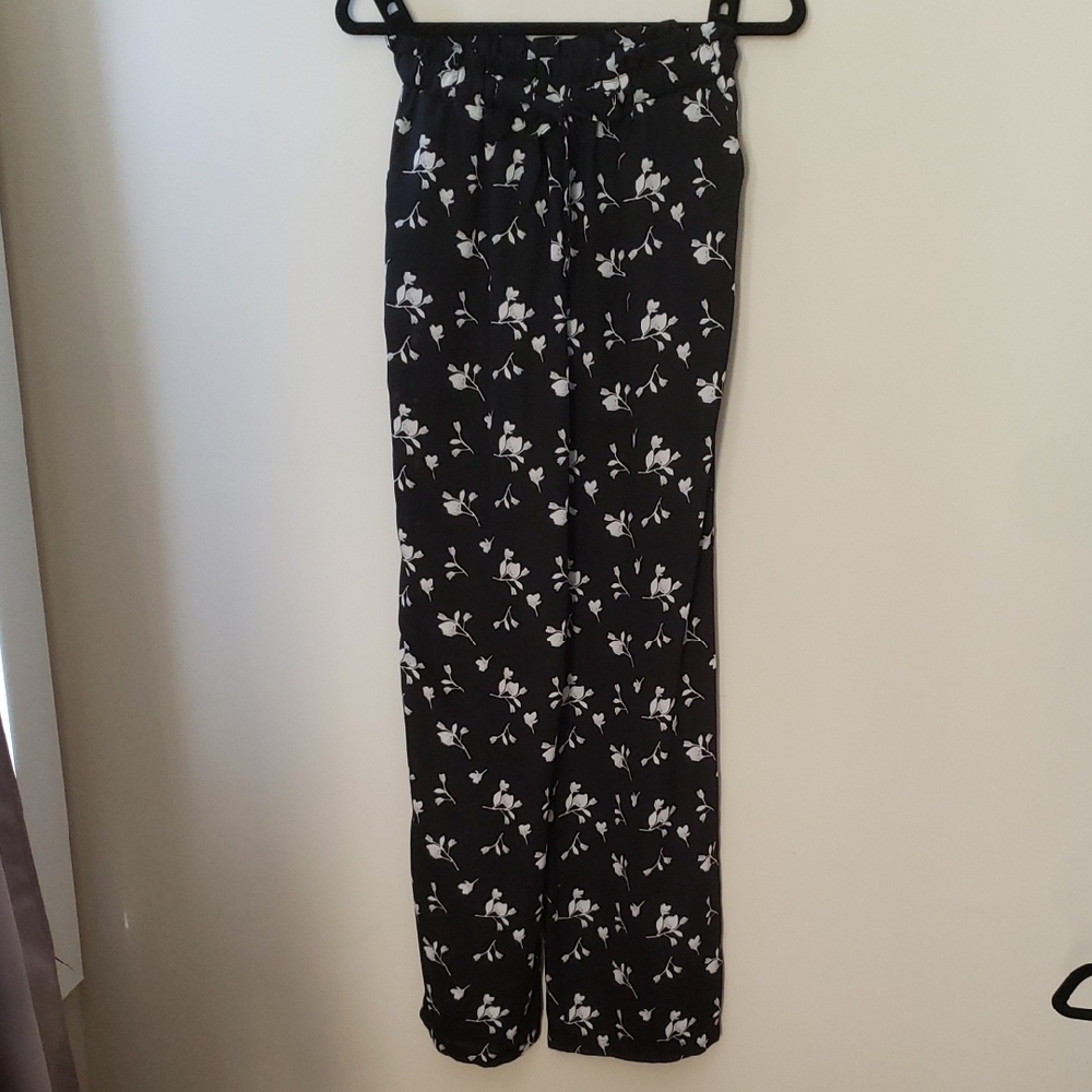 Floral Black Women's Pants